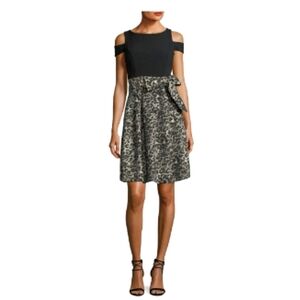 Black fit and flare leopard dress - Eliza J - size0
